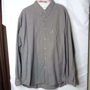 Columbia LS Brown Check Button Down Shirt XL